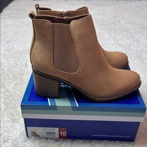 White Mountain Brown Ankle Booties for Women